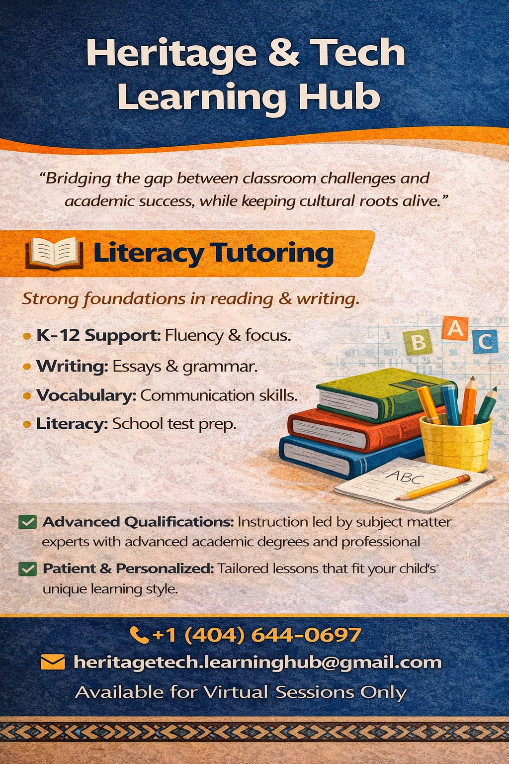 Literacy Tutoring flyer