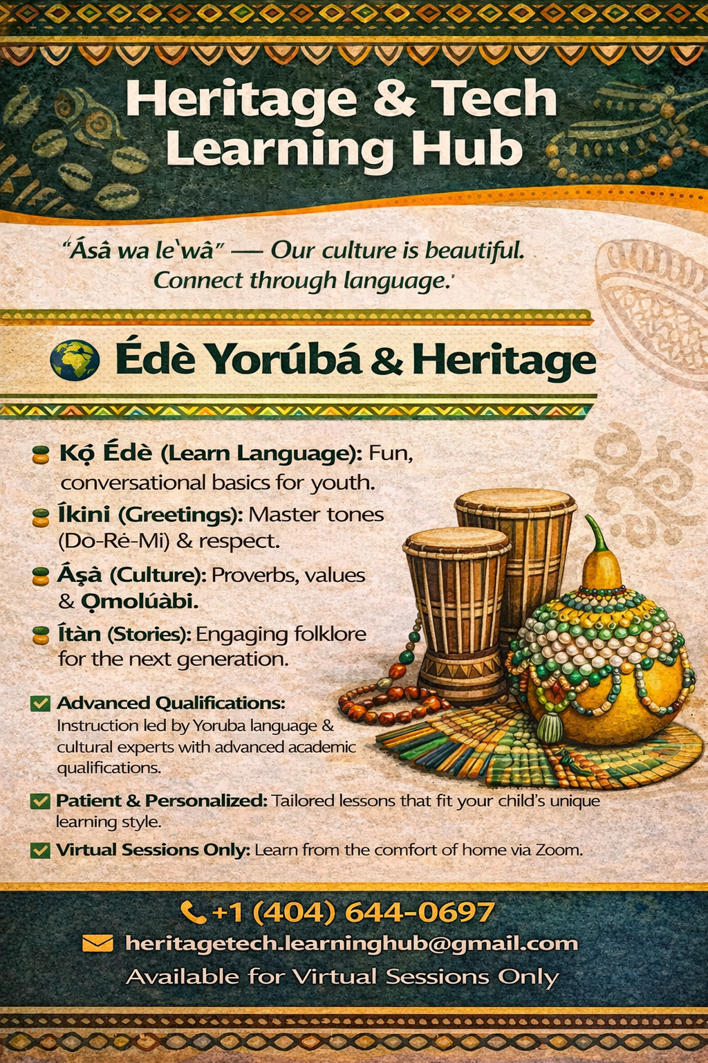 Èdè Yorùbá & Heritage flyer