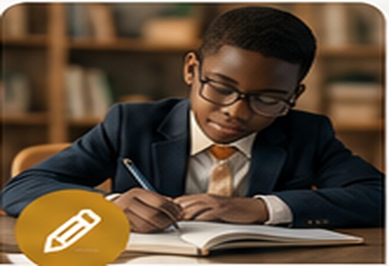 Student practicing literacy